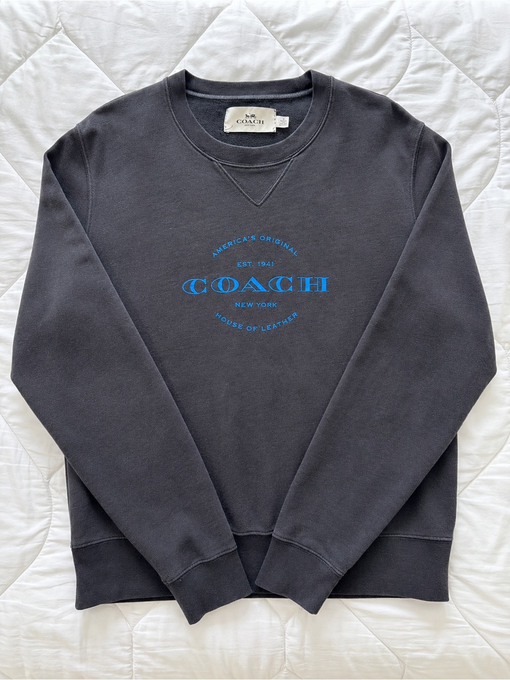 COACH Men's Black Logo Crewneck Sweater